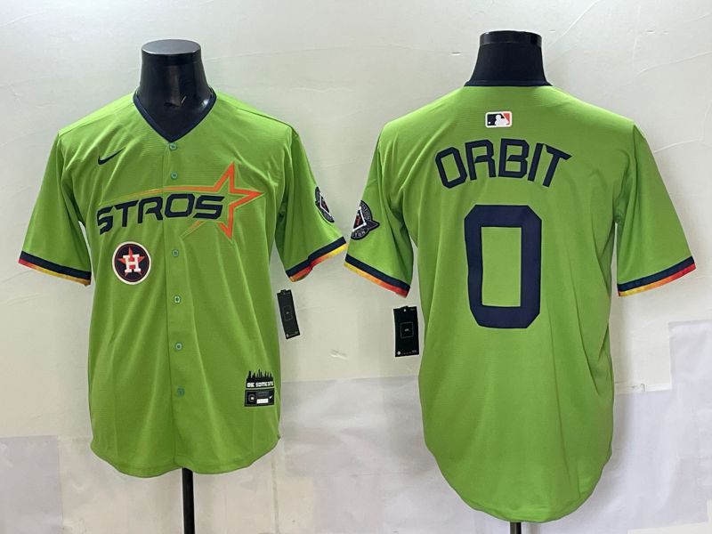Men 2025 Houston Astros #0 Orbit Green Three generations Joint Name Nike MLB Jersey style 11->houston astros->MLB Jersey